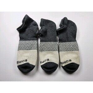 Bombas Original Ankle Socks Lot Of 3 Pairs Grey Size L